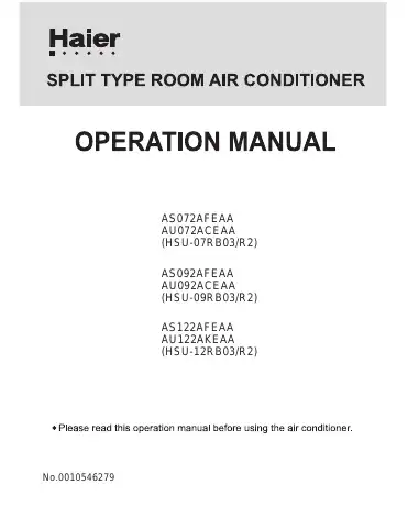 Haier HSU-07RB03 Operation Manual first page preview