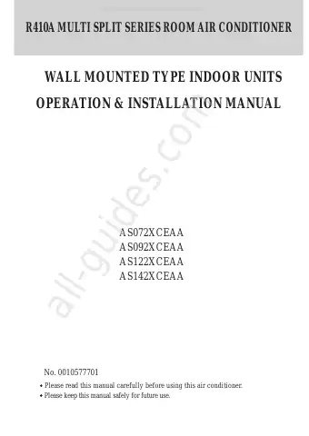 Haier AS072XCEAA Operation & Installation Manual first page preview