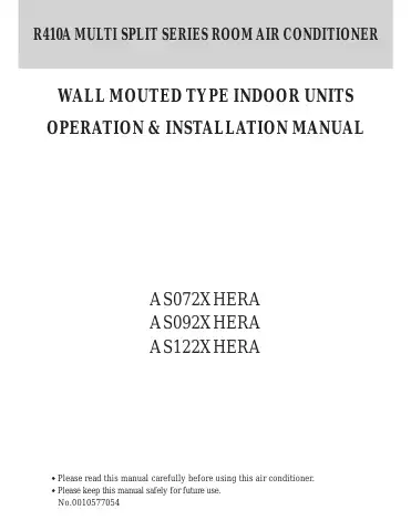 Haier AS072XHERA Operation And Installation Manual first page preview