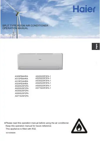 Haier AS12FBAHRA Operation Manual first page preview