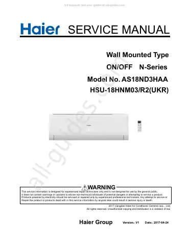 Haier N Series Service Manual first page preview