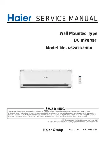 Haier AS24TD2HRA Service Manual first page preview