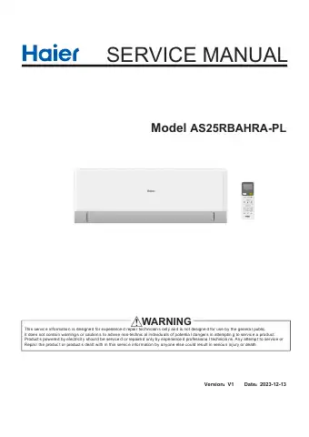 Haier AS25RBAHRA-PL Service Manual first page preview