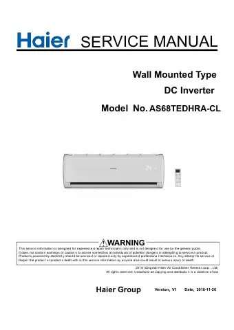Haier T Series Service Manual first page preview