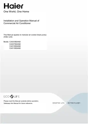 Haier CA0035EAND Installation And Operation Manua first page preview