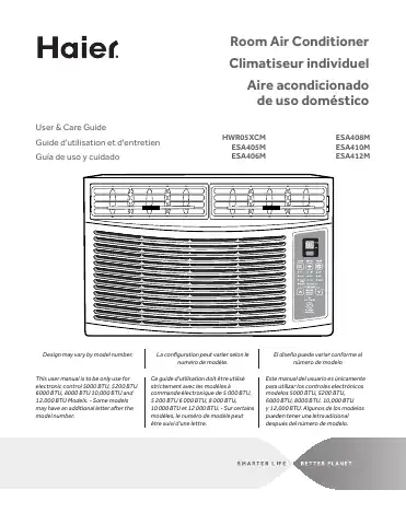 Haier HWR05XCM User & Care Manual first page preview