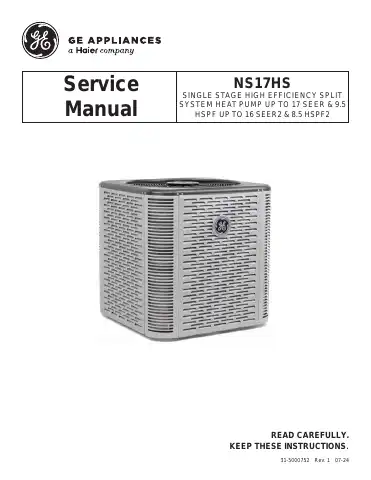 Haier GE NS17HS Service Manual first page preview