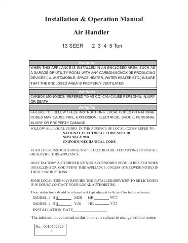 Haier HB2400VD1M20 Installation & Operation Manual first page preview