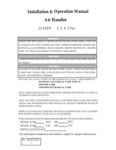Haier HB2400VD2M20 Installation & Operation Manual first page preview