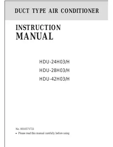 Haier HDU-24H03/H Instruction Manual first page preview