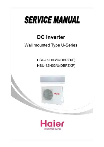 Haier U Series Service Manual first page preview