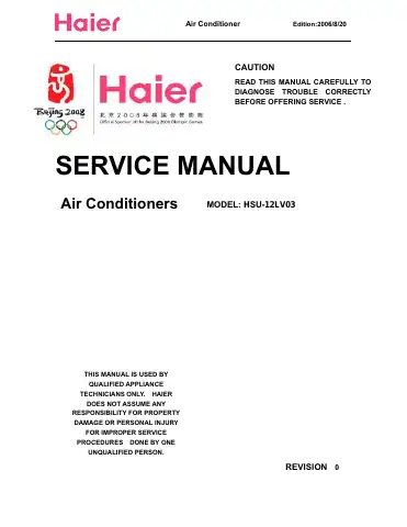 Haier HSU-12LV03 Service Manual first page preview
