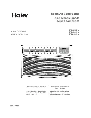 Haier HWE15XCR-L User & Care Manual first page preview