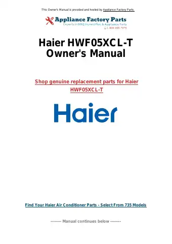 Haier HWF05XCL-T User & Care Manual first page preview