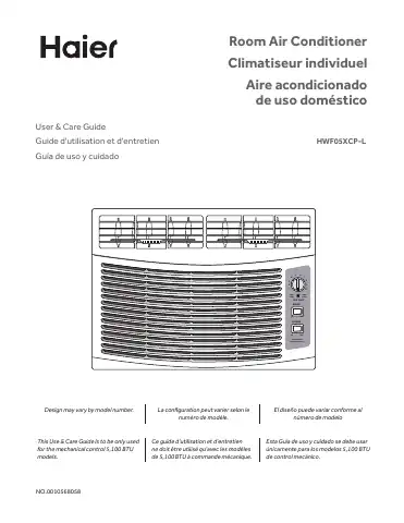 Haier HWF05XCP-L User & Care Manual first page preview