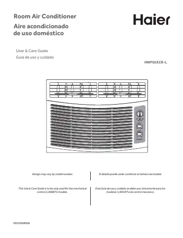 Haier HWF05XCR-L User & Care Manual first page preview
