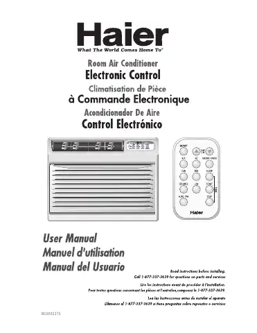 Haier HWR08XC3 User Manual first page preview