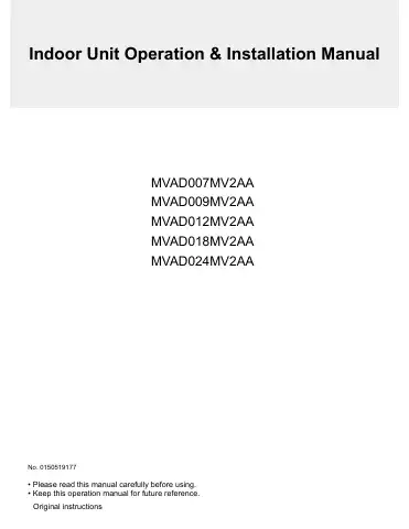 Haier MVAD007MV2AA Operation & Installation Manual first page preview