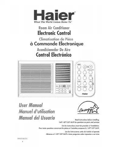 Haier Room Air Conditioners User Manual first page preview