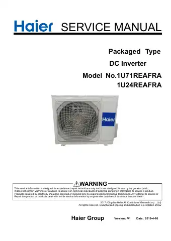 Haier 1U71REAFRA Service Manual first page preview