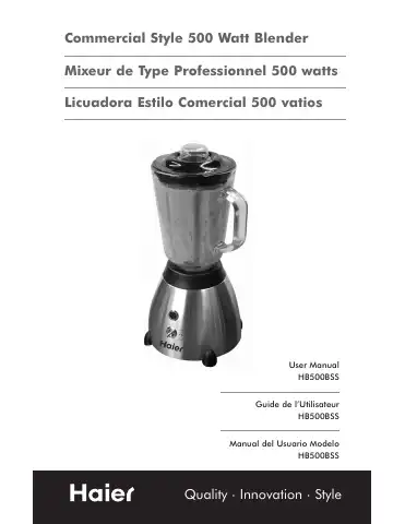 Haier HB500BSS User Manual first page preview