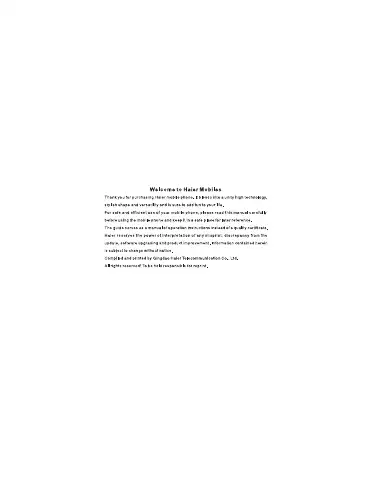Haier A7 User Manual first page preview