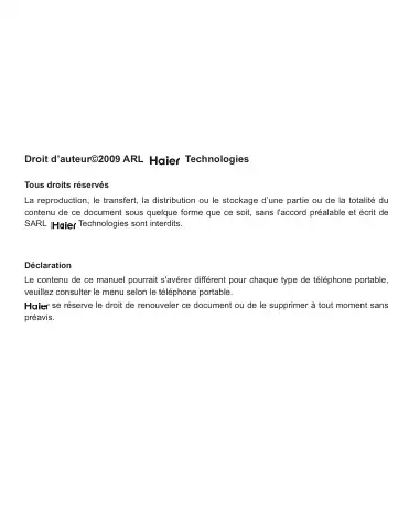 Haier A70 User Manual first page preview