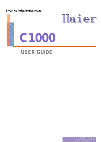 Haier C1000 User Manual first page preview