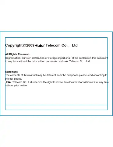 Haier C2076 User Manual first page preview