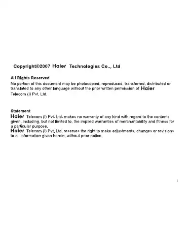 Haier C5000 User Manual first page preview