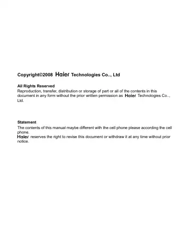 Haier C6000 User Manual first page preview