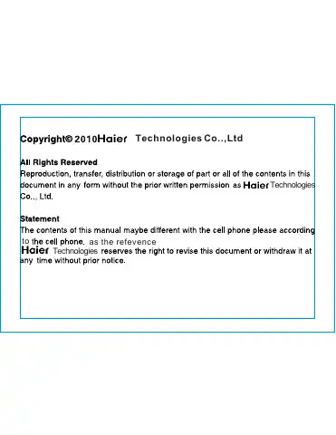 Haier V700 User Manual first page preview