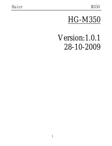 Haier M350 User Manual first page preview