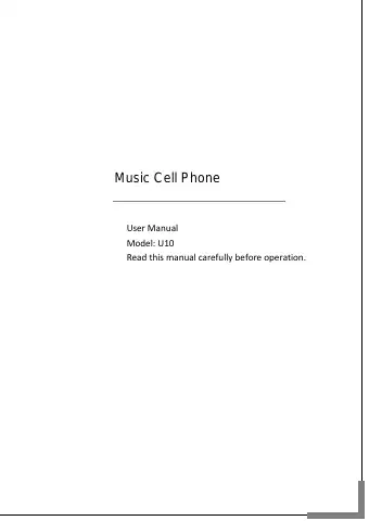 Haier U10 User Manual first page preview