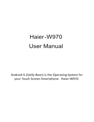 Haier W970 User Manual first page preview