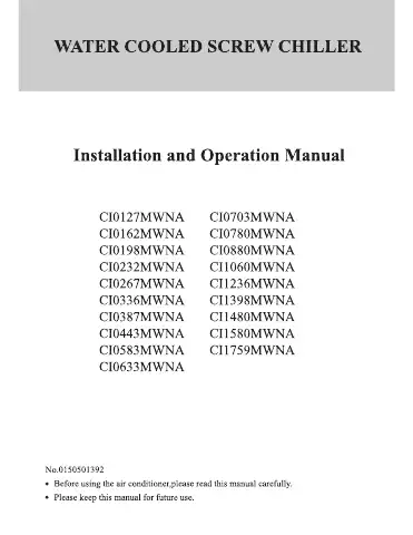 Haier CI0127MWNA Installation And Operation Manual first page preview