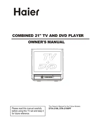 Haier DTA-2198PF Owner's Manual first page preview