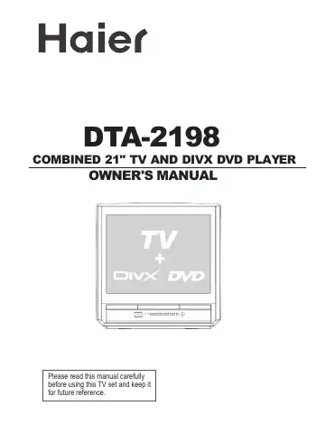 Haier DTA-2198 Owner's Manual first page preview