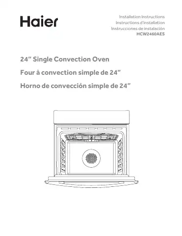 Haier HCW2460AES Installation Instructions Manual first page preview
