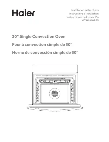 Haier HCW3460AES Installation Instructions Manual first page preview