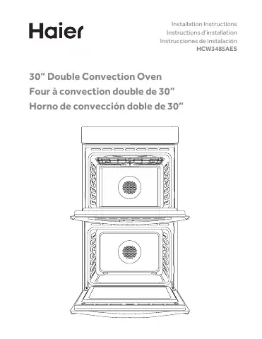 Haier HCW3485AES Installation Instructions Manual first page preview