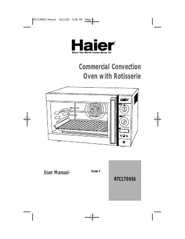 Haier RTC1700SS User Manual first page preview