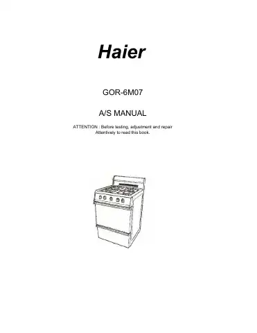 Haier GOR-6M07 Service And Repair Manual first page preview