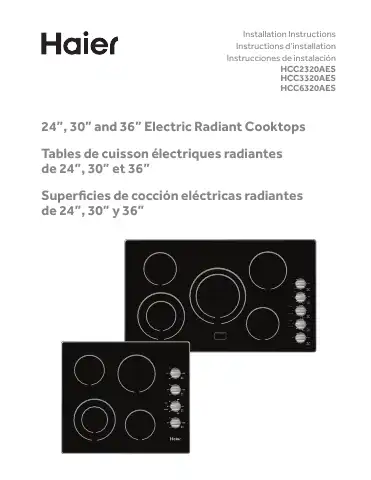 Haier HCC2320AES Installation Instructions Manual first page preview
