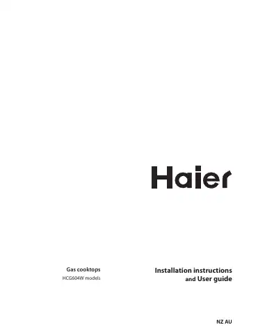 Haier HCG604W Installation Instructions And User Manual first page preview