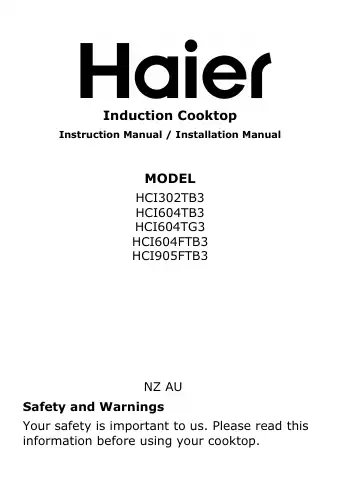 Haier HCI604TG3 Instruction Manual first page preview