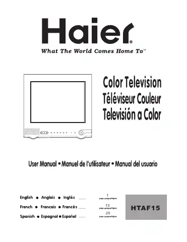 Haier HTAF15 User Manual first page preview