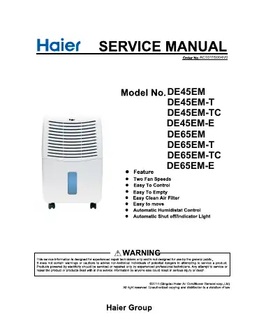 Haier Fan Service Manual first page preview