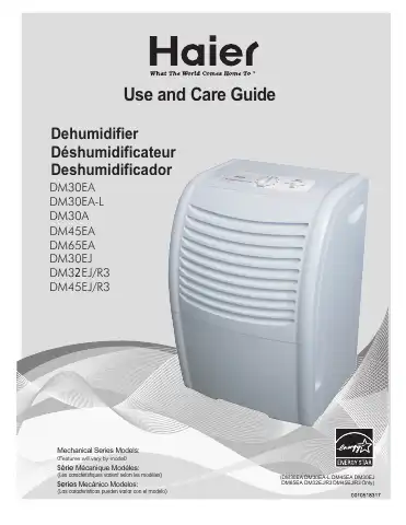 Haier DM30EJ Use And Care Manual first page preview