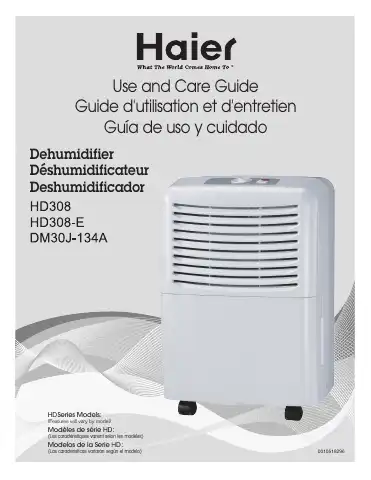 Haier DM30J Use And Care Manual first page preview